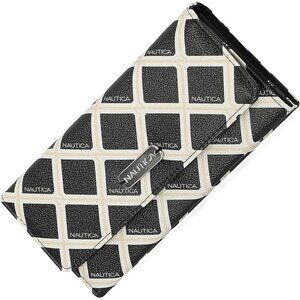 Women's Black/Bone Money Manager RFID Slim Wallet Card Holder with Coin